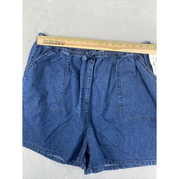 New GW Sport Pull On Blue Denim Shorts Women's 3X Stretch elastic Waist Drawstri - Picture 3 of 7
